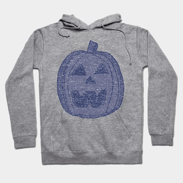 Blue Retro Faded  Halloween Pumpkin Hoodie by Eric03091978